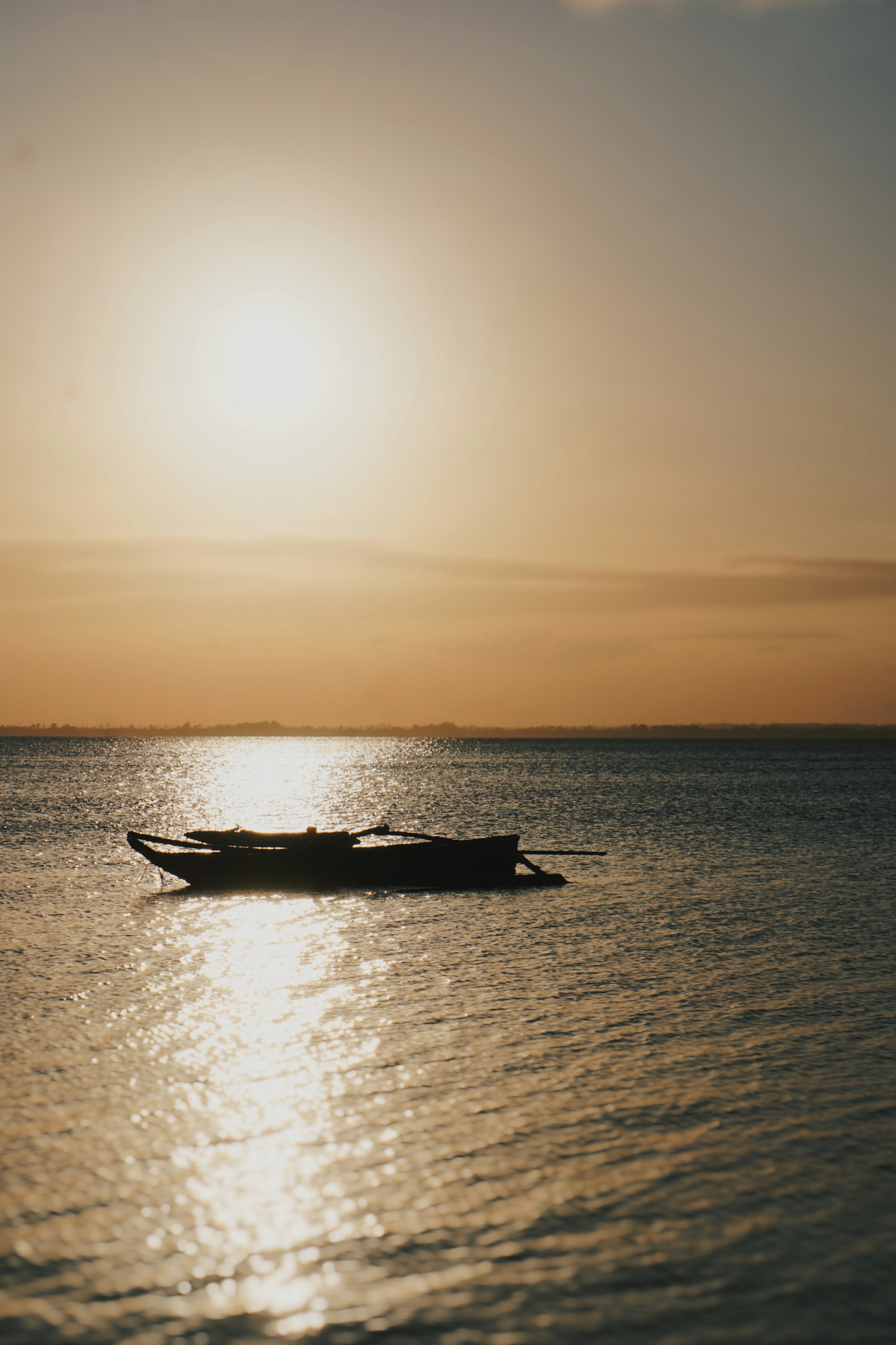 A sunlit Zanzibar beach on the Indian Ocean