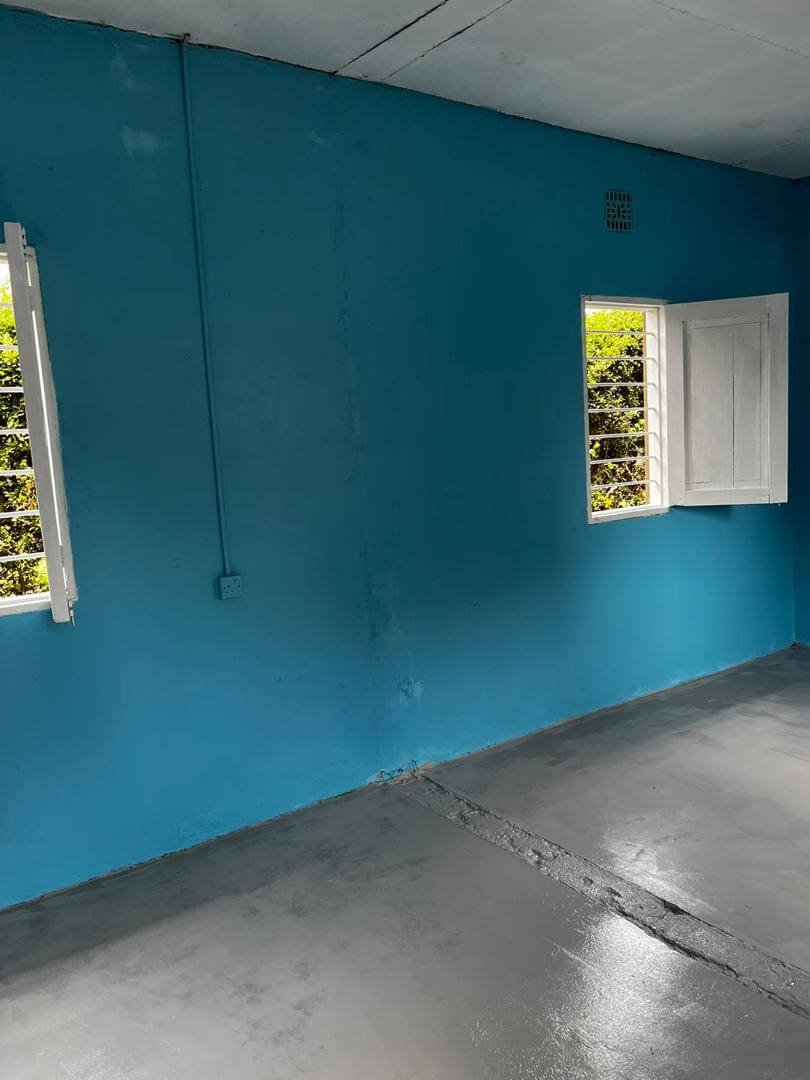 A freshly painted classroom